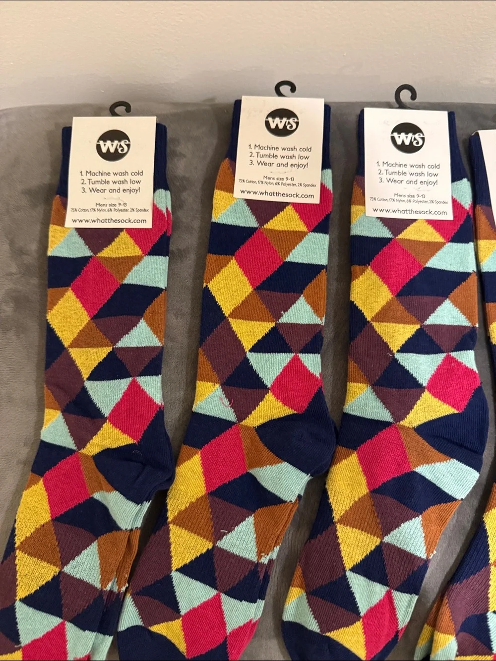 Bundle 5 Colorful Geometric Men's Socks - Multicolor